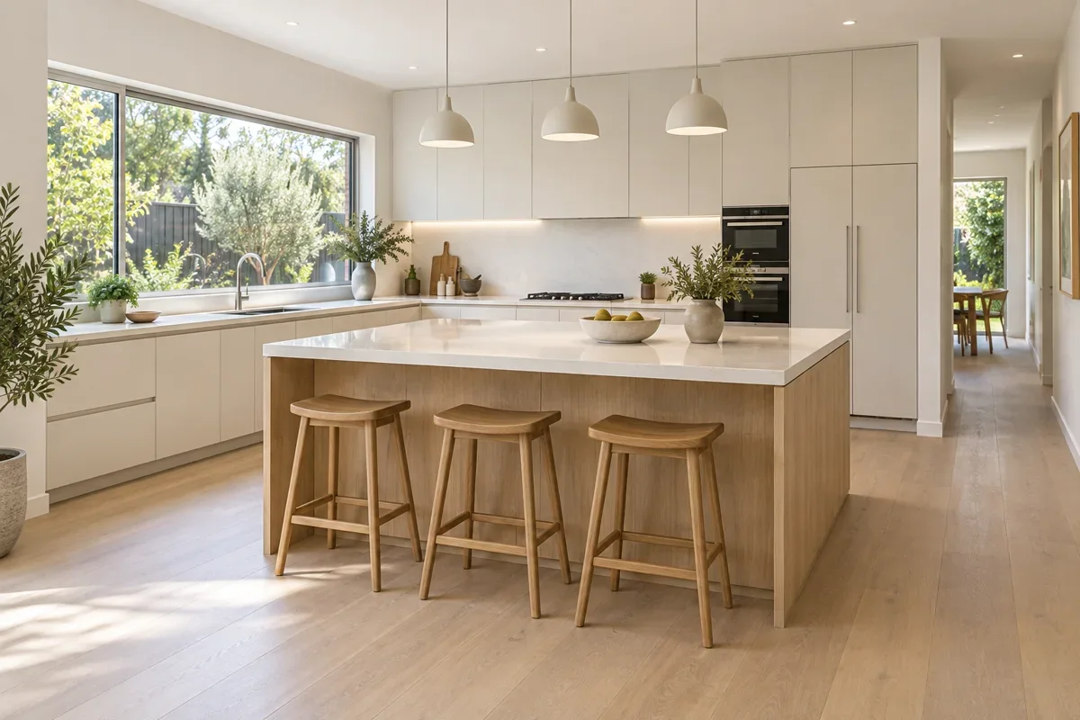AI-generated kitchen design concept; not a Smart Makeover project